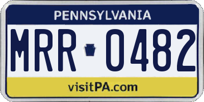 PA license plate MRR0482