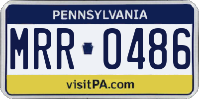 PA license plate MRR0486