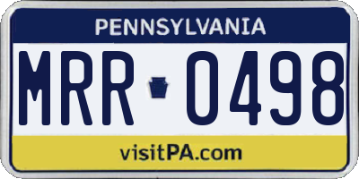 PA license plate MRR0498