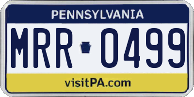 PA license plate MRR0499