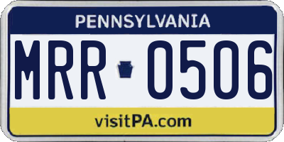 PA license plate MRR0506