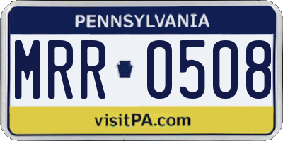 PA license plate MRR0508