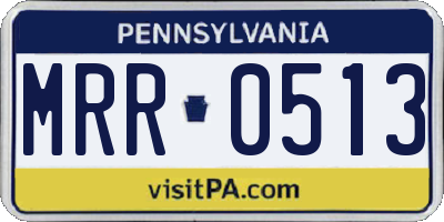 PA license plate MRR0513