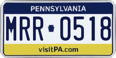 PA license plate MRR0518