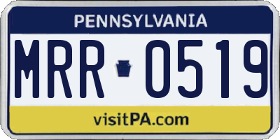 PA license plate MRR0519