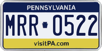PA license plate MRR0522