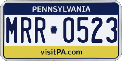 PA license plate MRR0523