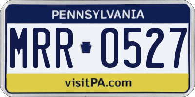PA license plate MRR0527