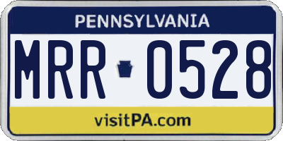 PA license plate MRR0528