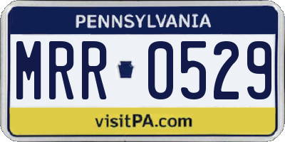 PA license plate MRR0529