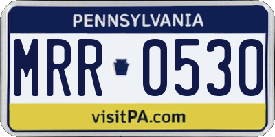 PA license plate MRR0530