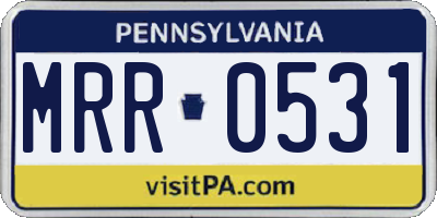 PA license plate MRR0531