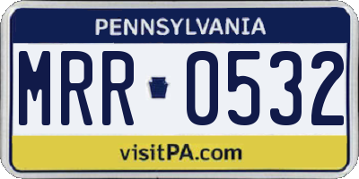 PA license plate MRR0532