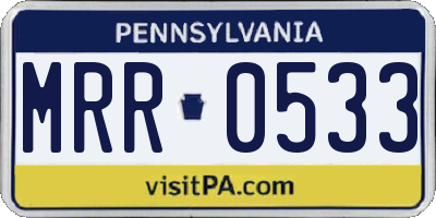 PA license plate MRR0533
