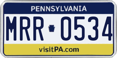 PA license plate MRR0534