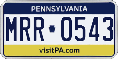 PA license plate MRR0543
