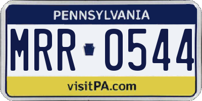 PA license plate MRR0544