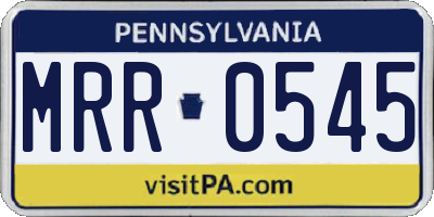 PA license plate MRR0545