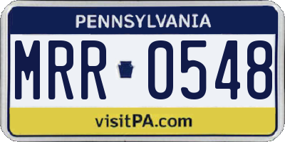 PA license plate MRR0548