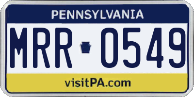 PA license plate MRR0549