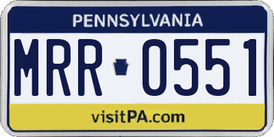 PA license plate MRR0551