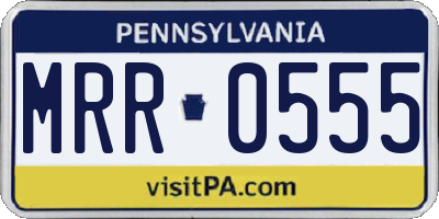 PA license plate MRR0555