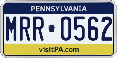 PA license plate MRR0562