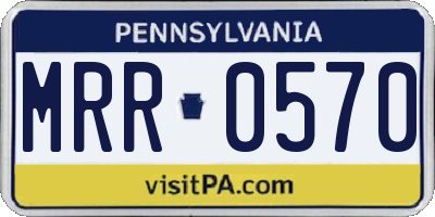 PA license plate MRR0570