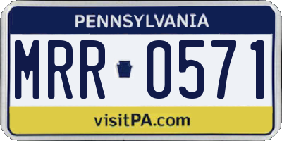 PA license plate MRR0571