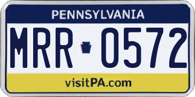 PA license plate MRR0572