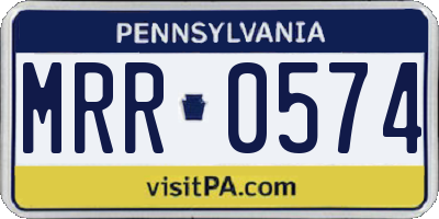 PA license plate MRR0574