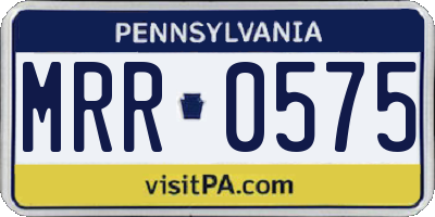 PA license plate MRR0575