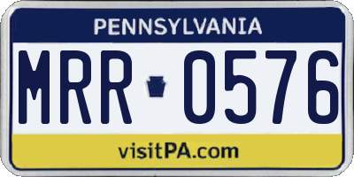 PA license plate MRR0576