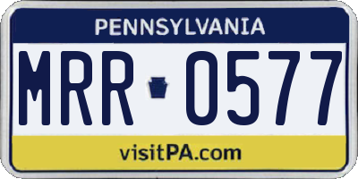 PA license plate MRR0577