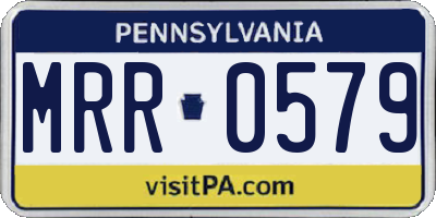 PA license plate MRR0579