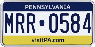 PA license plate MRR0584