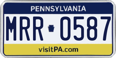 PA license plate MRR0587