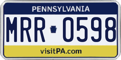 PA license plate MRR0598
