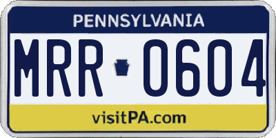 PA license plate MRR0604
