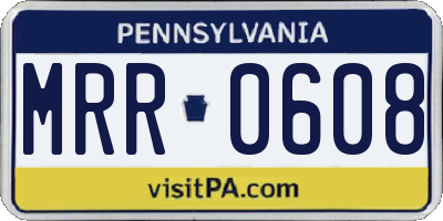 PA license plate MRR0608