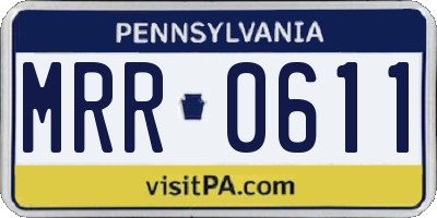PA license plate MRR0611