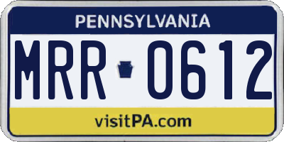 PA license plate MRR0612