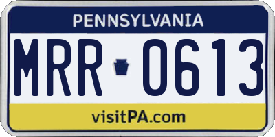 PA license plate MRR0613