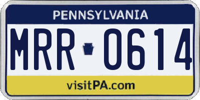 PA license plate MRR0614