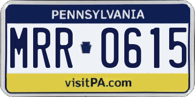 PA license plate MRR0615