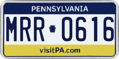 PA license plate MRR0616