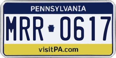 PA license plate MRR0617