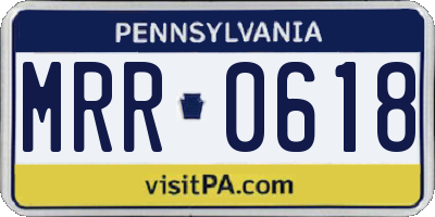 PA license plate MRR0618