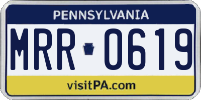 PA license plate MRR0619