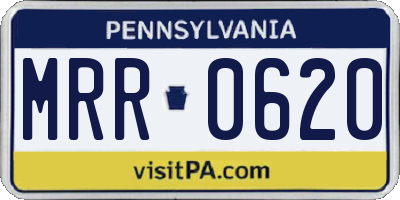 PA license plate MRR0620